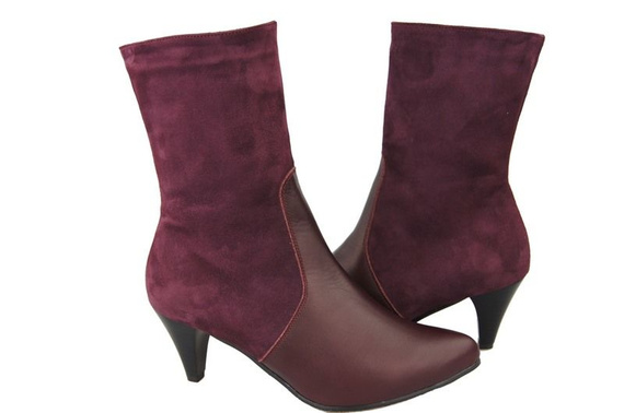 Damen-Winterstiefel, Naturleder, Burgund 977 von ElitaBut