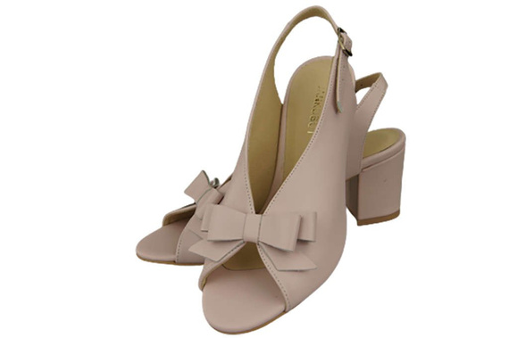 Damenschuhe Sandalen Pink Powder, natürliches genarbtes Leder, 148 L ElitaBut