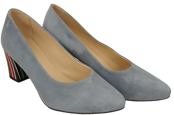 Damenschuhe Pumps Grau Natürliches Wildleder Dekorativer Absatz 158 von ElitaBut