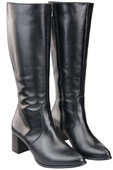 Klassische Damenstiefel, Naturleder, Schwarz 175 ElitaBut