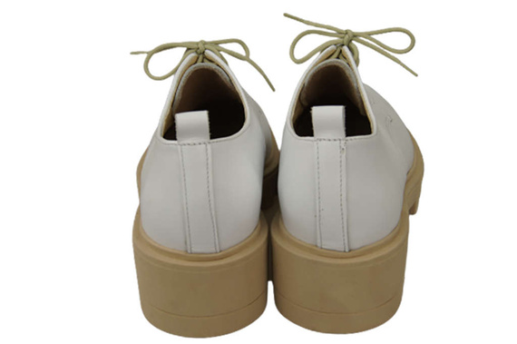 Schuhe Damen-Schnürschuhe, weißes Leder, Natur 180 ElitaBut