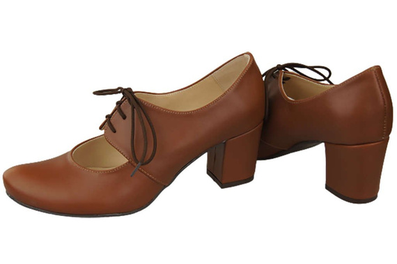 Schuhe Damenschuhe, Naturleder, Braun 161 ElitaBut