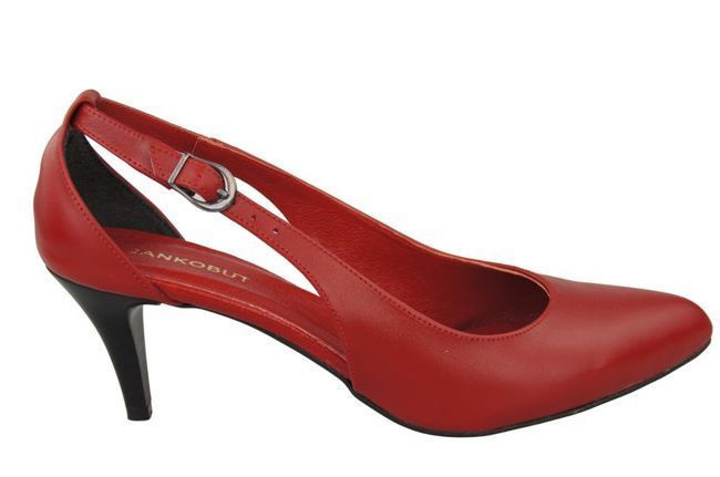 Damenschuhe Sandalen Niedriger Absatz, Naturleder, Rot 973 ElitaBut