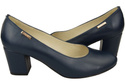 Damenschuhe Pumps Marineblaues genarbtes Leder 125 ElitaAber natürlich