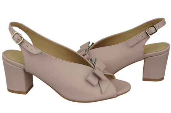 Damenschuhe Sandalen Pink Powder, natürliches genarbtes Leder, 148 L ElitaBut