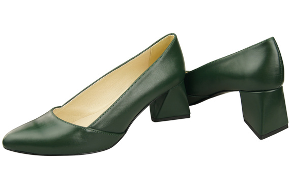 Damen Pumps Smaragdgrün Echtleder Spitz Zehen Absatz ElitaBut 221