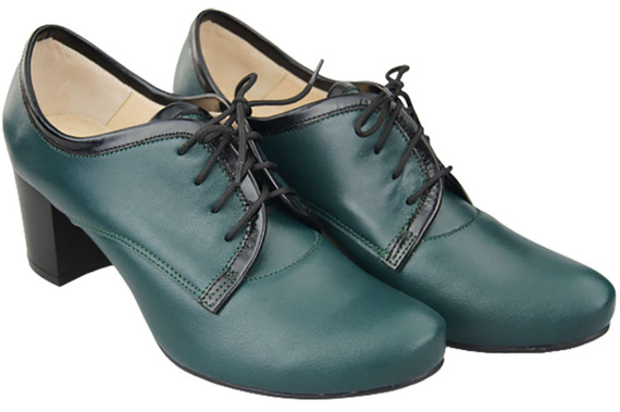 Schuhe Damenschuhe, Schnürschuhe, Naturleder, Malachit 758 ElitaBut