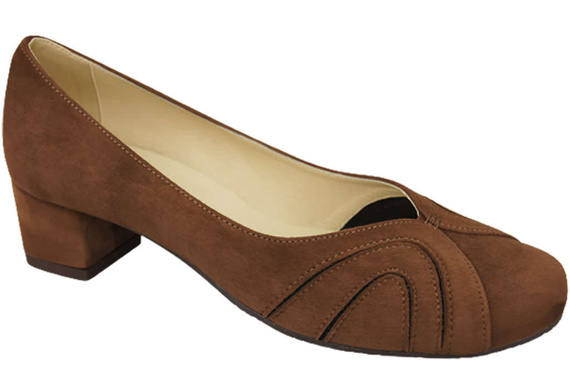 Damenschuhe Pumps aus natürlichem Wildleder Braun 786 von ElitaBut