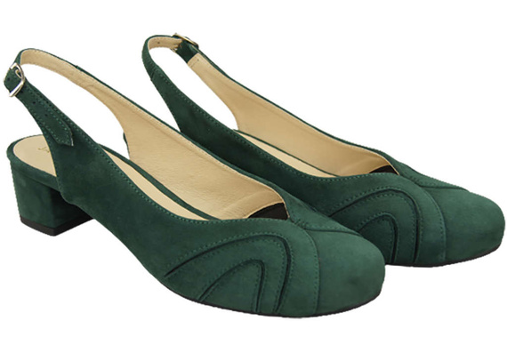 Damenschuhe Sandalen, Naturleder, Wildleder, grün 842 von ElitaBut