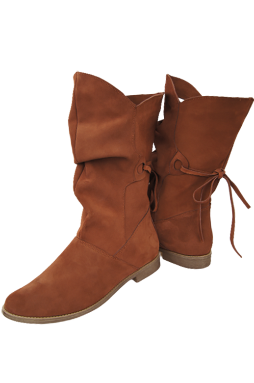 Damenstiefel Frühling / Herbst, Naturveloursleder, Kastanie 999 L ElitaBut