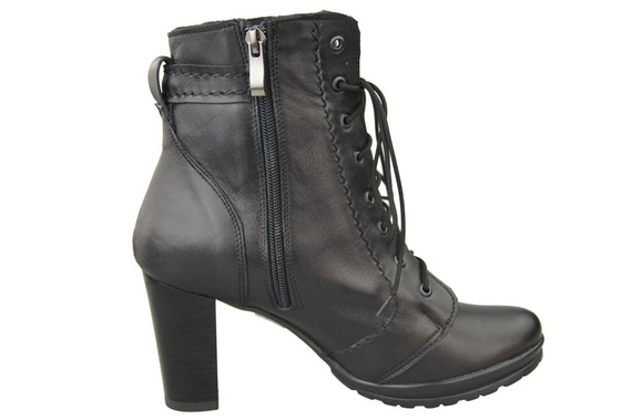 Damenschuhe Stiefeletten, Naturleder, Schwarz 1012 ElitaBut