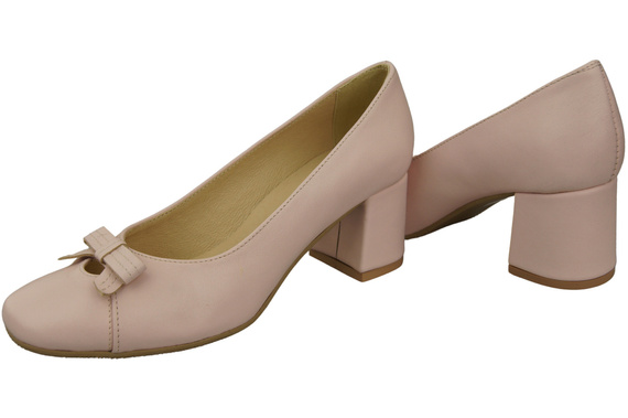 Damen Pumps mit Schleife Puderrosa Naturleder und niedrigem Absatz 203 ElitaBut