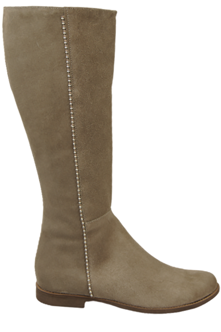 Schuhe Damenstiefel, Naturleder, Velours 153 Beige ElitaBut