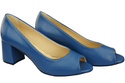 Damenschuhe PEEP TOE Pumps Blaues Naturleder mit beschichtetem Absatz 192 ElitaBut