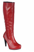 Damen-Plateaustiefel, Naturleder, Rot 687 ElitaBut