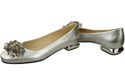 Damen Silber Pumps mit Kristallen flach Naturleder 216 ElitaBut