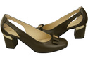 Schuhe Damen Olive Pumps aus Naturleder mit dekorativem Absatz 199 ElitaBut