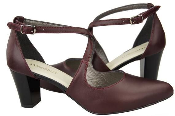 Damenschuhe Sandalen Niedriger Absatz Burgunderrotes Naturleder 102 ElitaBut