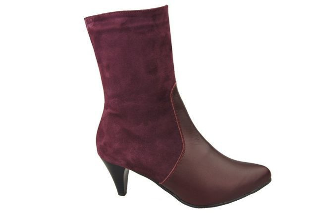 Damen-Winterstiefel, Naturleder, Burgund 977 von ElitaBut