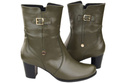 Damenschuhe Damenstiefel, warm, Naturleder, oliv 882 von ElitaBut