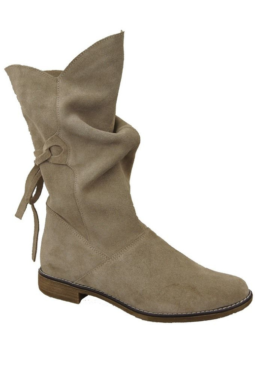 Damen-Winterstiefel, natürliches Veloursleder, Beige 999, von ElitaBut