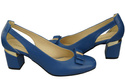 Schuhe Damen Blau Pumps aus Naturleder mit dekorativem Absatz 199 ElitaBut