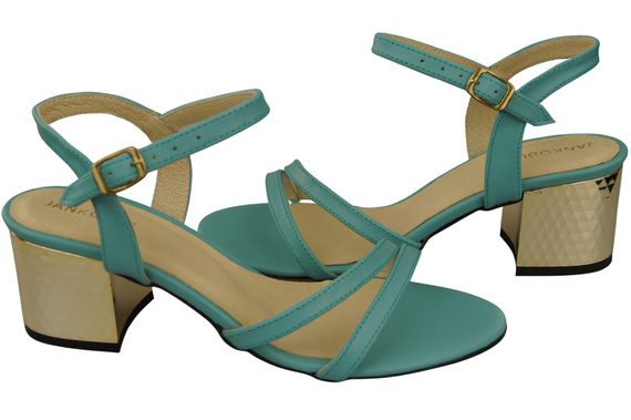 Türkisfarbene Damenschuhe aus Naturleder 197 Sinnlich freizügige Fußsandalen ElitaBut