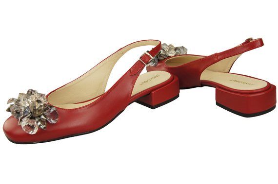 Damen Schuhe Rot Sandalen mit Kristallen Naturleder 215 ElitaBut