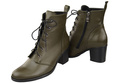 Damen Winter-Schnürstiefel, Naturleder, Olive 188, von ElitaBut
