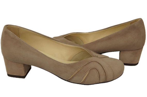Damenschuhe Pumps aus natürlichem Wildleder Cappuccino Dark 786 Z ElitaBut