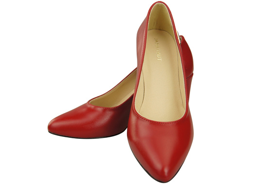 Klassische Glatt Damen Rot Naturleder Schuhe 213 ElitaBut