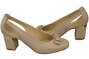 Schuhe Damen Cappuccino Blass Pumps aus Naturleder mit dekorativem Absatz 199 ElitaBut