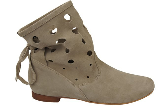 Schuhe Damen-Stiefeletten, natürliches Veloursleder, Beige 160 ElitaBut