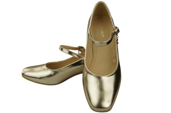 Damenschuhe Gold Riemchenpumps Naturleder 202 ElitaBut