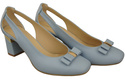 Schuhe Damen Hellblau Pumps aus Naturleder mit dekorativem Absatz 199 ElitaBut