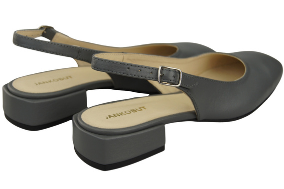 Damen Schuhe Sandalen Aschgrau Flacher Absatz Naturleder 206 ElitaBut