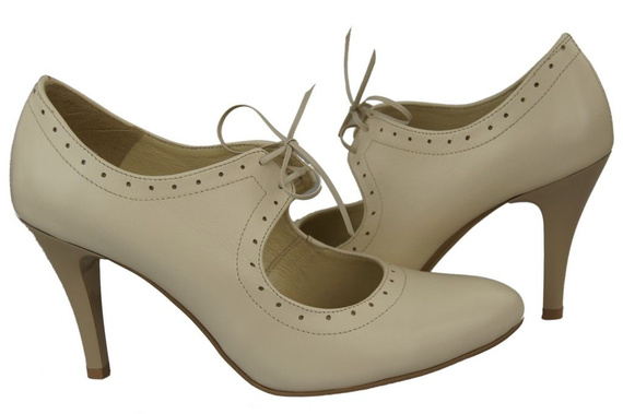 Damenschuhe Pumps Naturleder Beige Ecru 553 ElitaBut