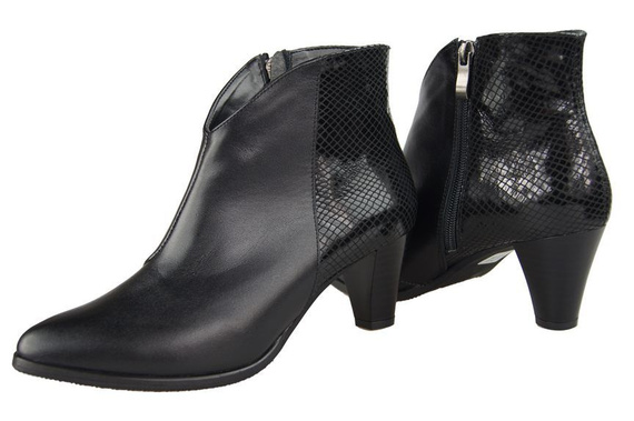 Damen-Stiefeletten, Naturleder, Schwarz 937 NZ ElitaBut