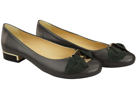 Damen Ballerinas, Naturleder, Graphit 894 ElitaBut