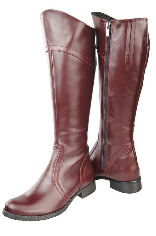 Schuhe Damenstiefel Stiefel, Naturleder 597 Bordo ElitaBut