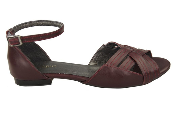 Schuhe Damen Sandalen Burgund Naturleder 128 ElitaBut