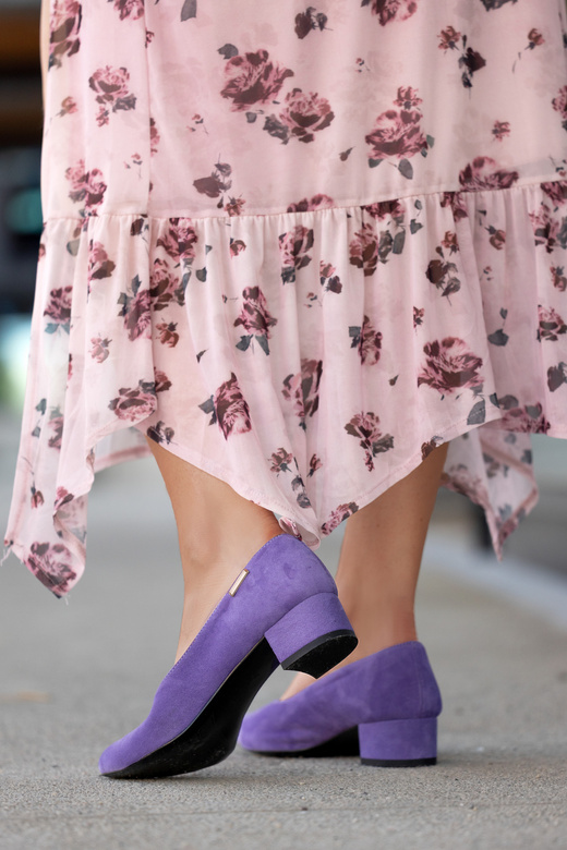 Bequeme Damen-Schuhe Violett aus echtem Veloursleder 220 Z ElitaBut