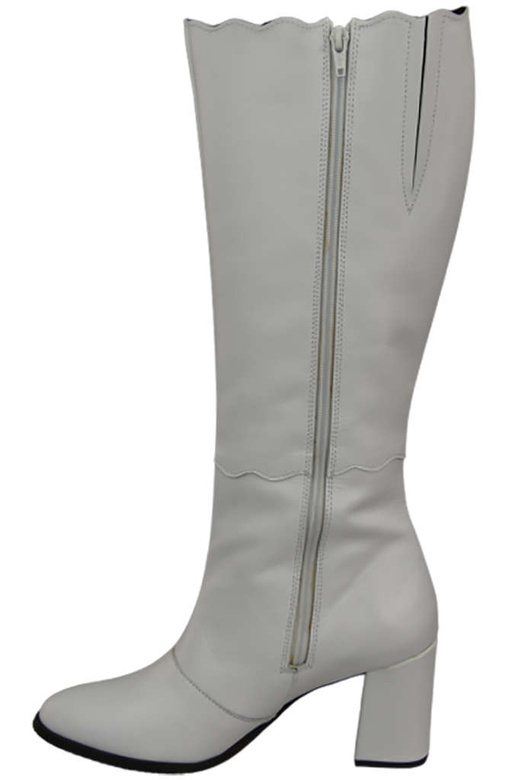 Klassische Damenstiefel, Naturleder, Weiß 176 ElitaBut