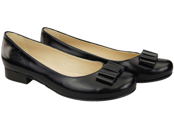 Damen Ballerinas, Naturleder, Schwarz, Glänzend 702 ElitaBut