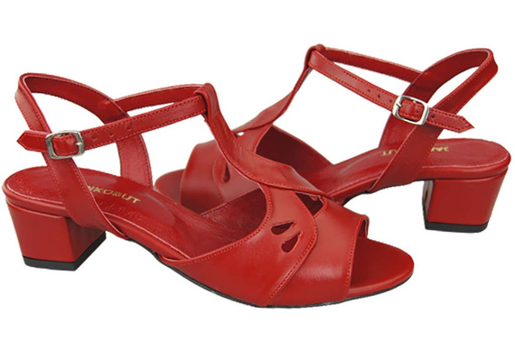 Damenschuhe Sandalen Rot Naturleder 169 ElitaBut