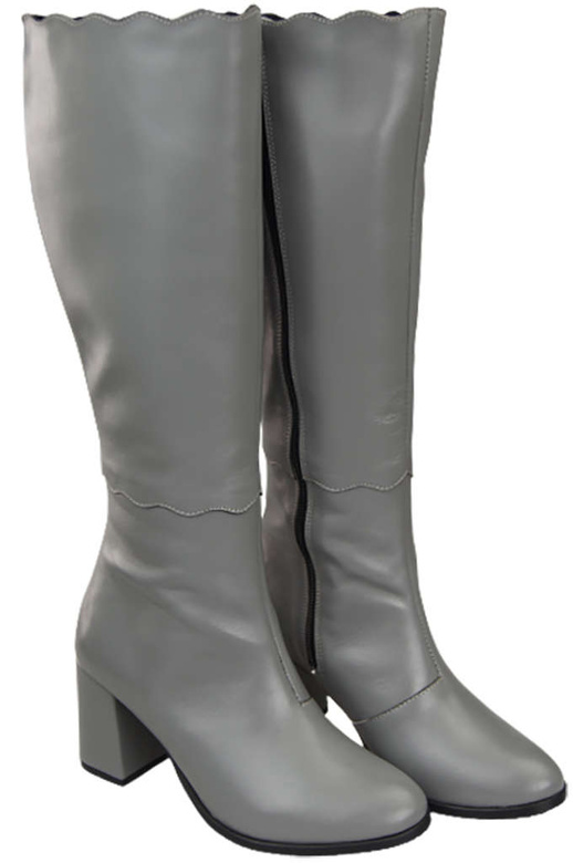 Klassische Damenstiefel, Naturleder, Grau 176 ElitaBut