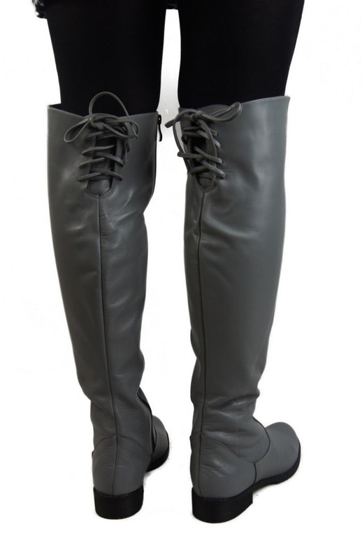 Schuhe Damenstiefel Stiefel Overknee-Stiefel Naturleder Grau 121 ElitaBut