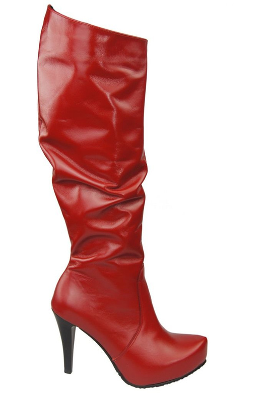 Damen-Plateaustiefel, Naturleder, Rot 120 ElitaBut