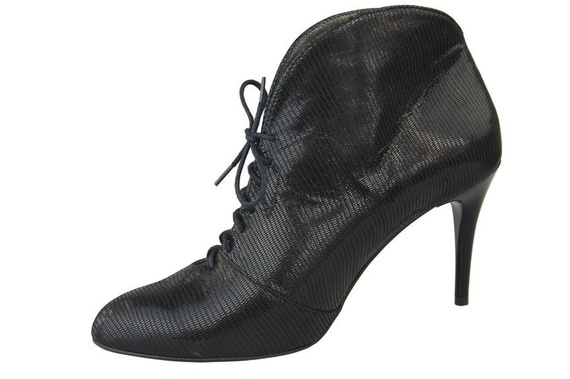 Damenstiefel Frühling/Herbst Naturleder Schwarz geprägt 955 ElitaBut