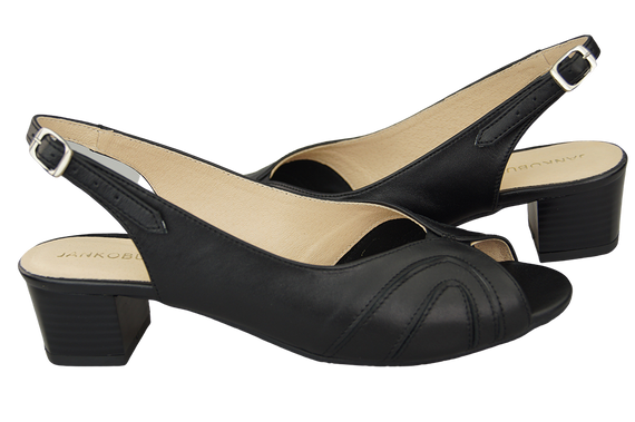 Damenschuhe Sandalen, Naturleder, Schwarz 991 ElitaBut